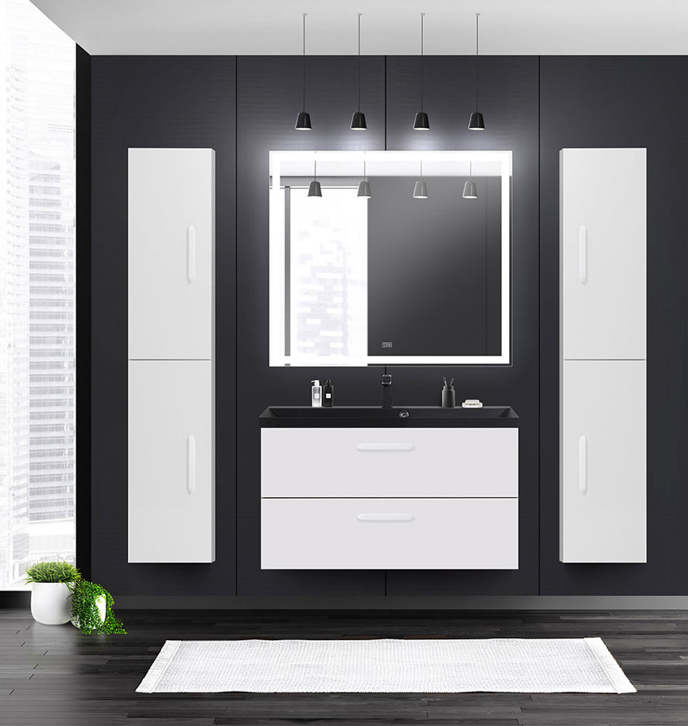 Modern,Bathroom,Interior,With,Dark,Brown,Parquet,Floor,,White,Oval