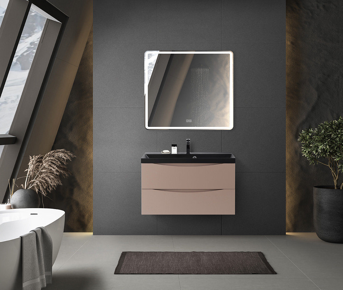 Modern,Bathroom,Interior,With,Concrete,Floor,,White,Oval,Bathtub,And