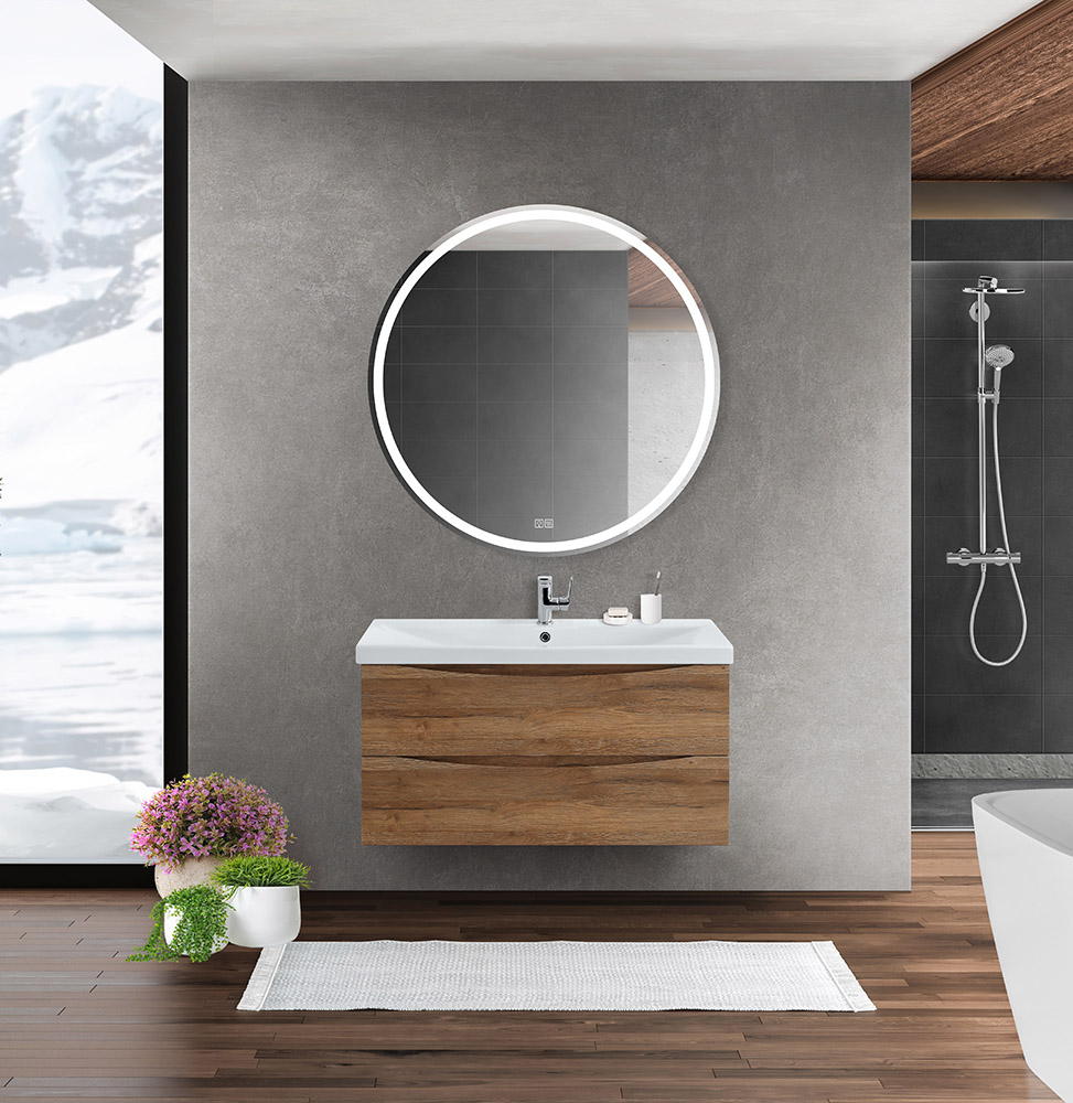 Modern,Bathroom,Interior,With,Dark,Brown,Parquet,Floor,,White,Oval