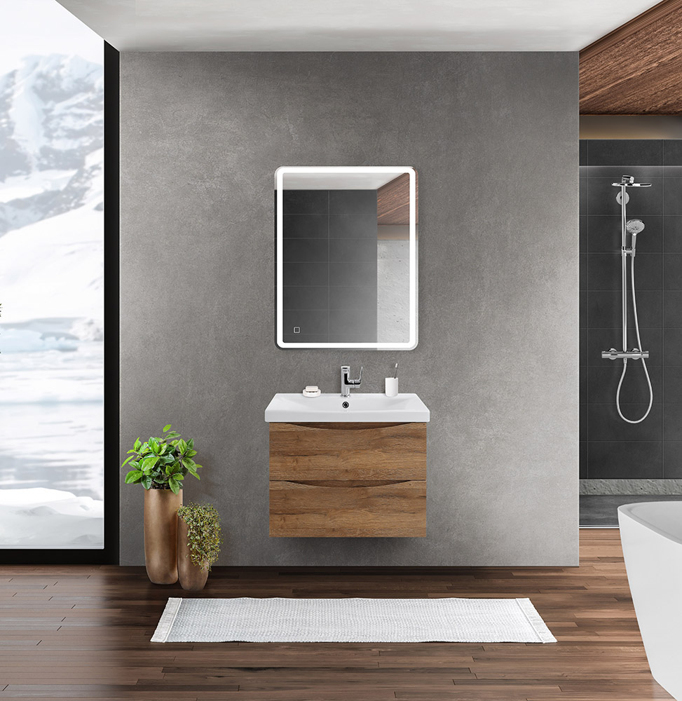 Modern,Bathroom,Interior,With,Dark,Brown,Parquet,Floor,,White,Oval